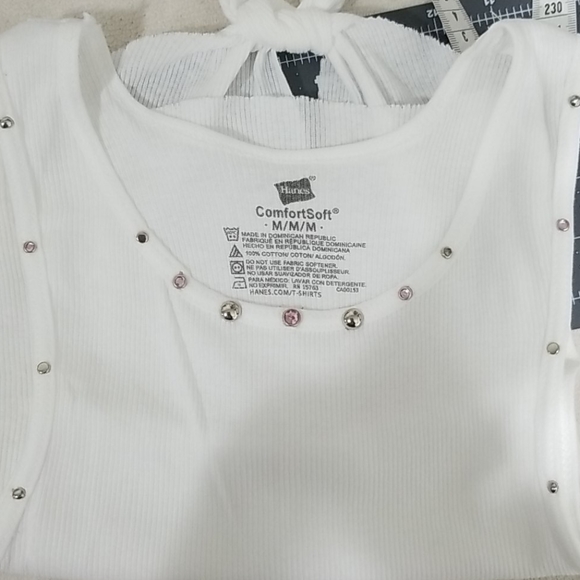 Studded customized tank top front tie crop top - Picture 4 of 4